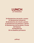 LUNCH (20 personas)