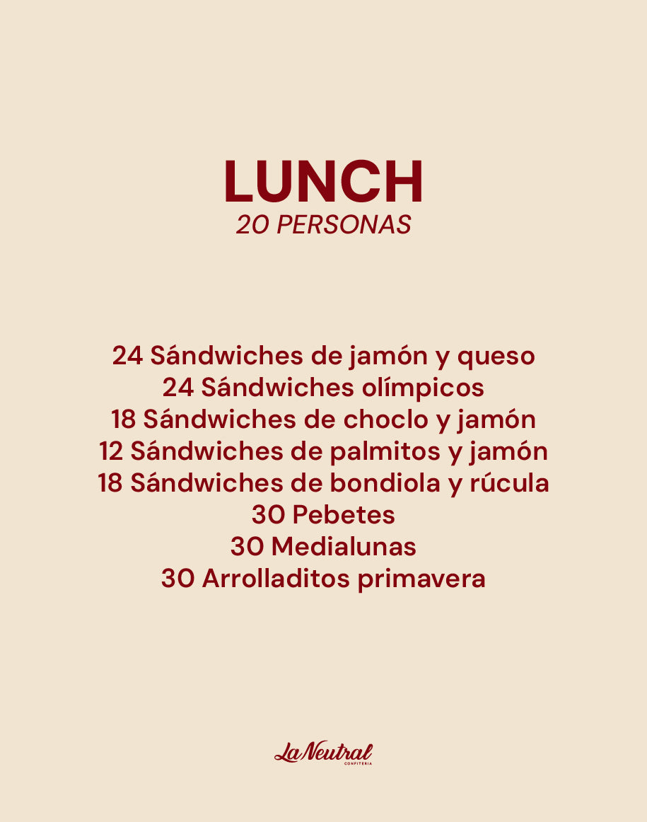 LUNCH (20 personas)