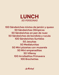 Lunch para 50 invitados
