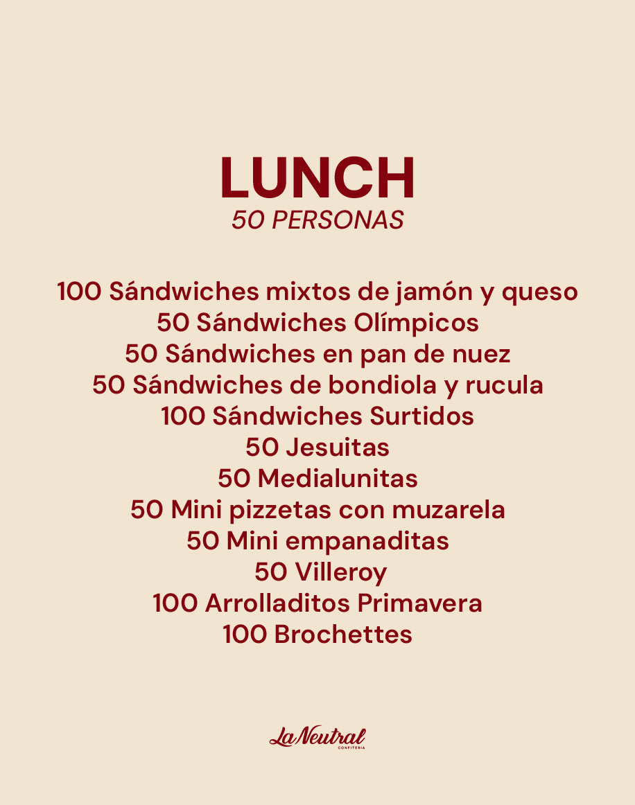 Lunch para 50 invitados